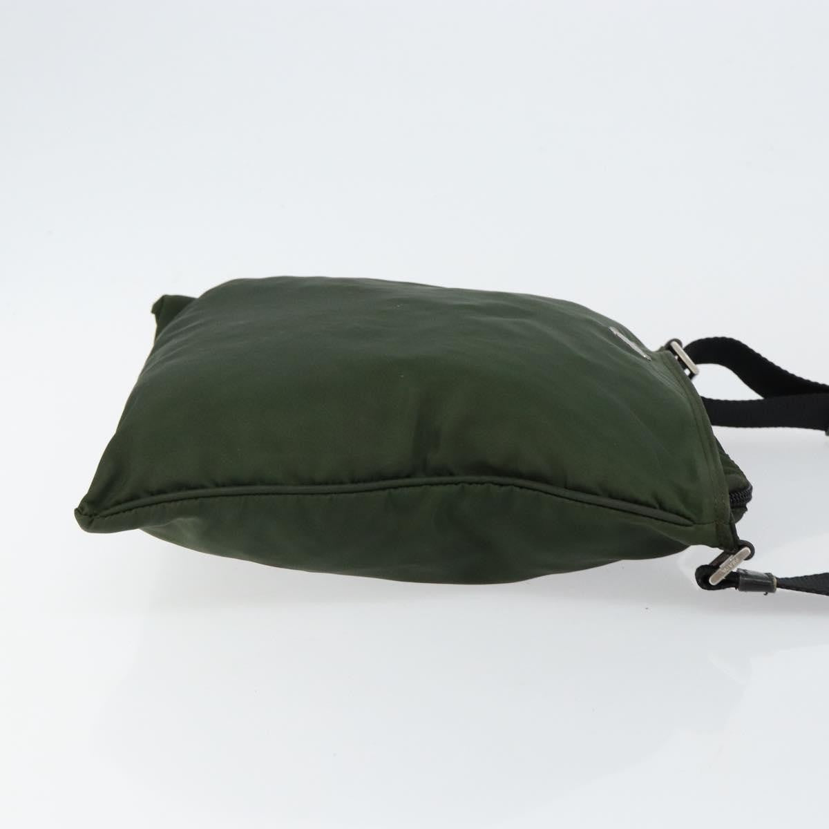 Prada Flat Messenger Bag Tessuto Khaki Nylon Shoulder Bag Bag (Pre-Owned)