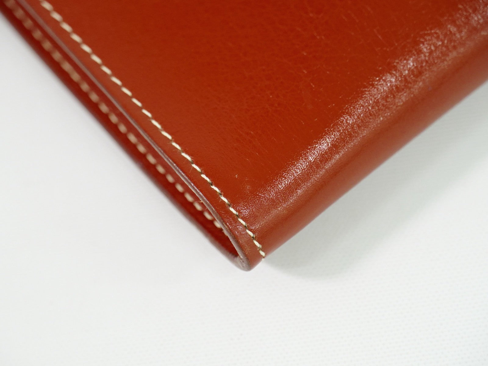 Hermes Onimaitou Pochette Box Calf Brown Leather Clutche & Pouche Bag (Pre-Owned)