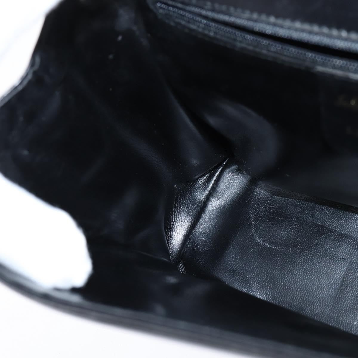 Salvatore Ferragamo Gancini Flap Shoulder Bag Leather Black Leather Shoulder Bag Bag (Pre-Owned)