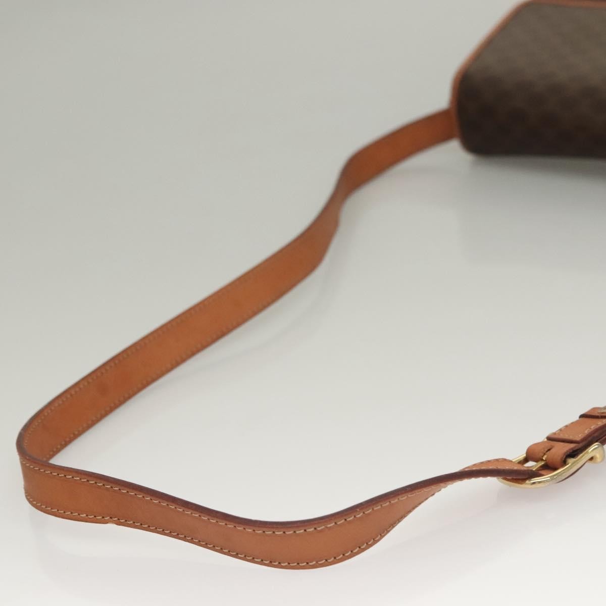 Celine Macadam Shoulder Bag Pvc Leather Brown Canvas Bag (Pre-Owned)