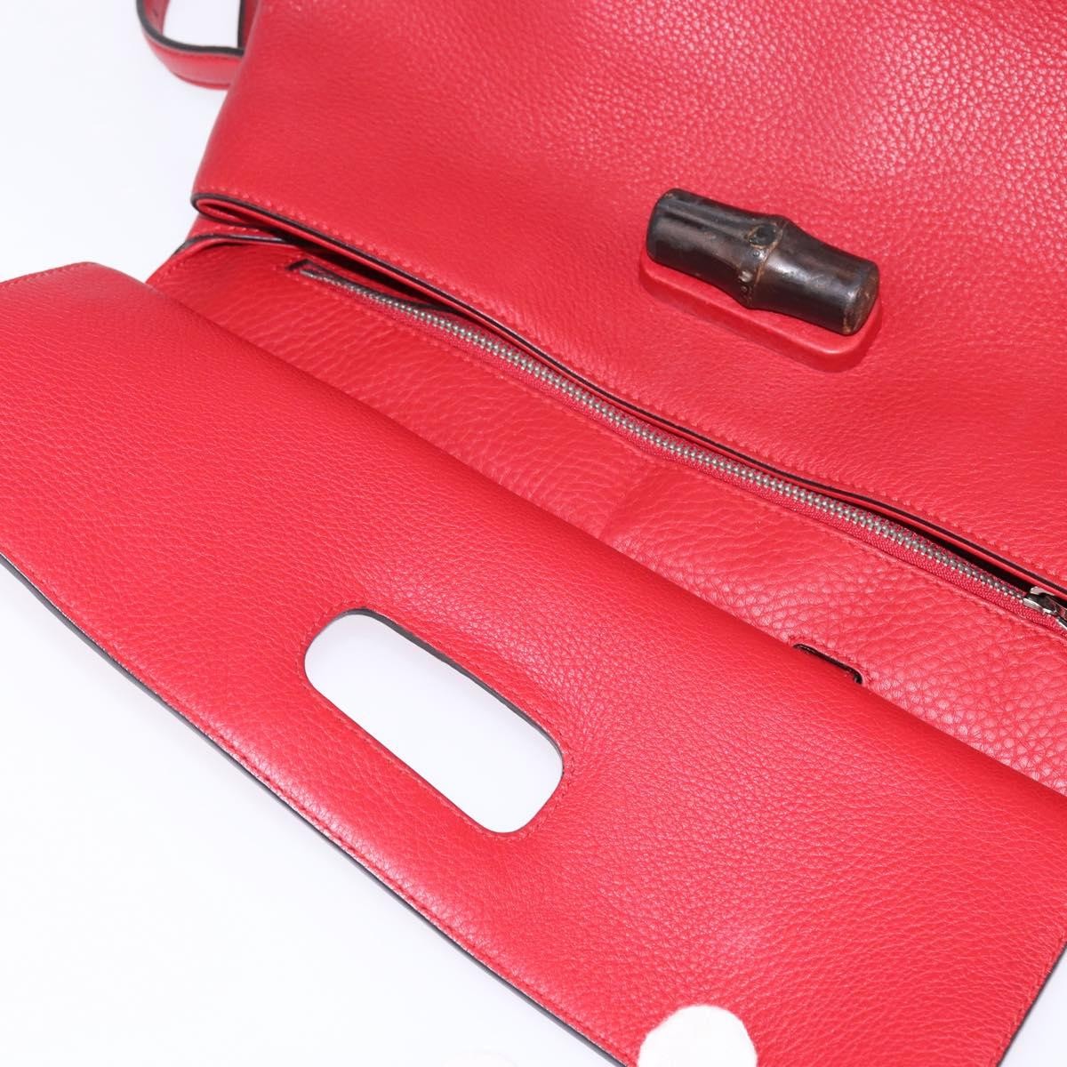 Gucci Bamboo Daily Top Handle Bag Leather Red Leather Bag (Pre-Owned)