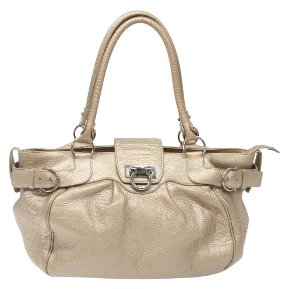 Salvatore Ferragamo Marisa Satchel Leather Gold Leather Bag (Pre-Owned)