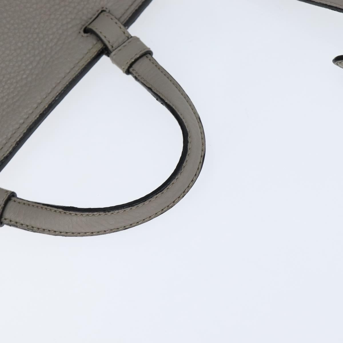 Gucci Bamboo Daily Top Handle Bag Leather Gray Leather Handbag (Pre-Owned)