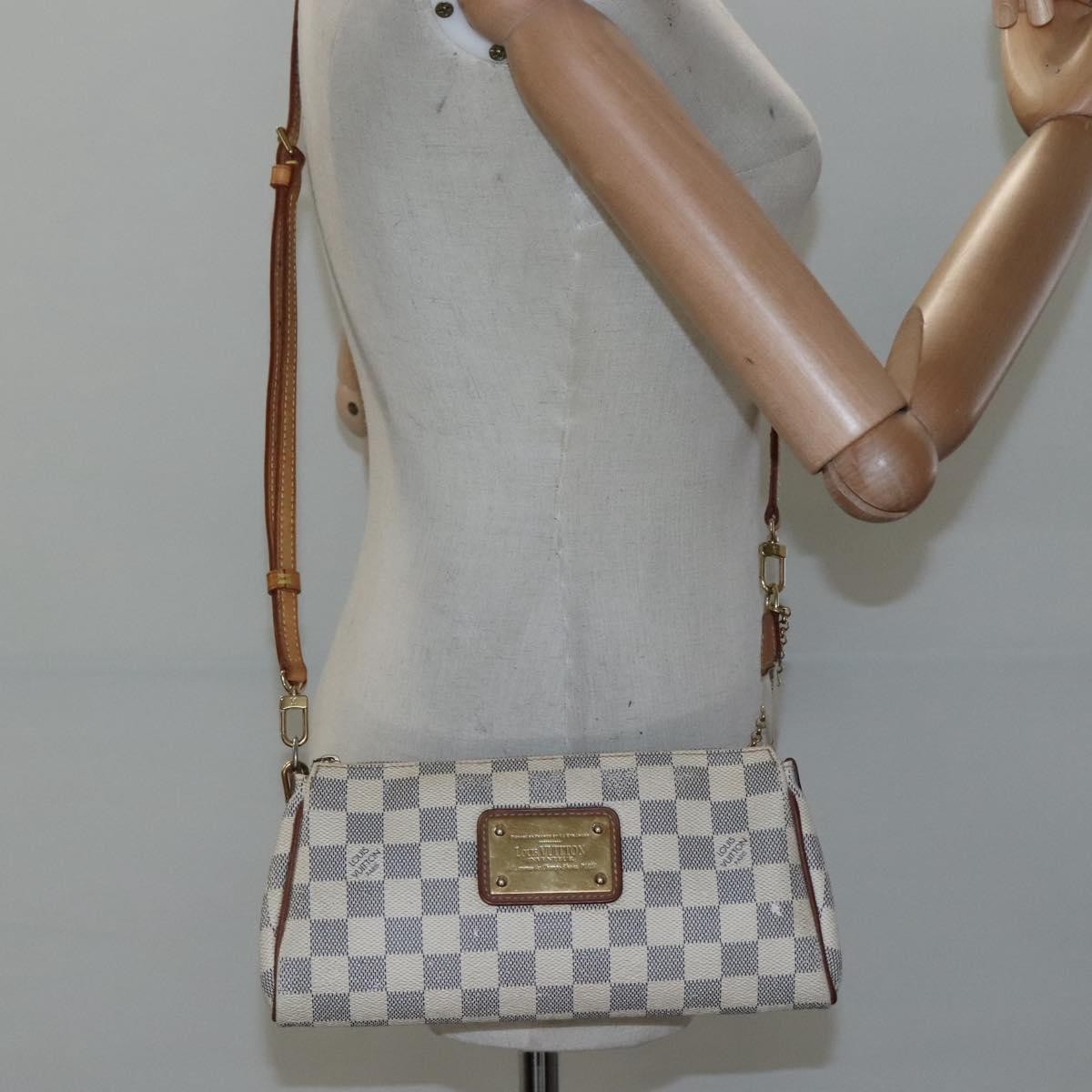 Louis Vuitton Eva Handbag Damier White Canvas Shoulder Bag Bag (Pre-Owned)