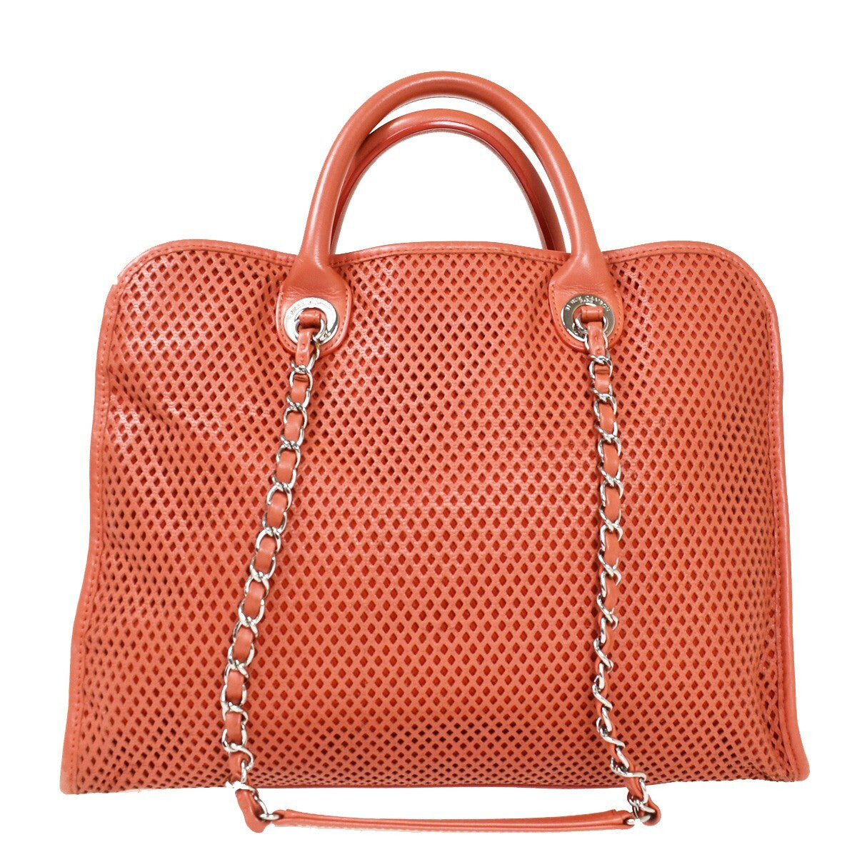 Chanel French Riviera Tote Quilted Caviar Pink Leather Handbag (Pre-Owned)
