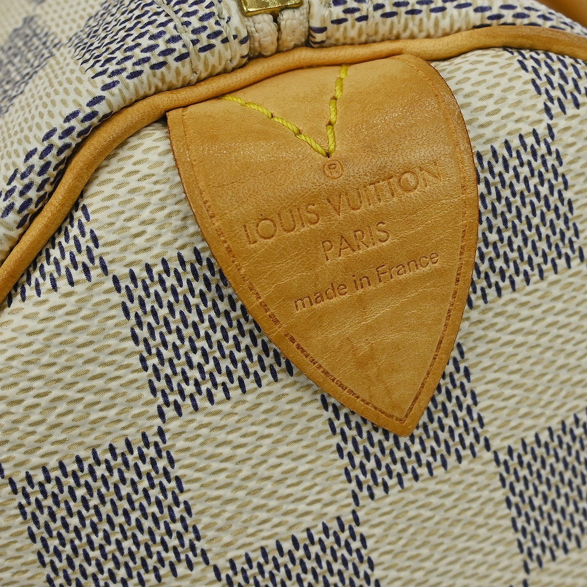 Louis Vuitton Speedy Handbag Damier White Canvas Handbag (Pre-Owned)