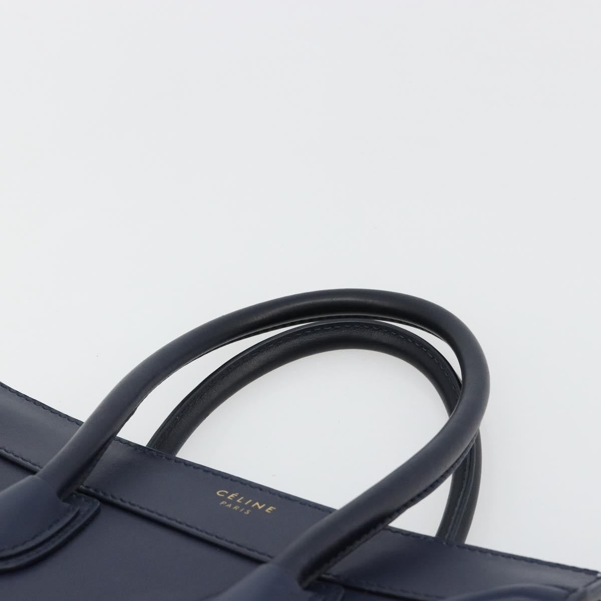 Celine Tricolor Luggage Bag Leather Navy Leather Handbag (Pre-Owned)
