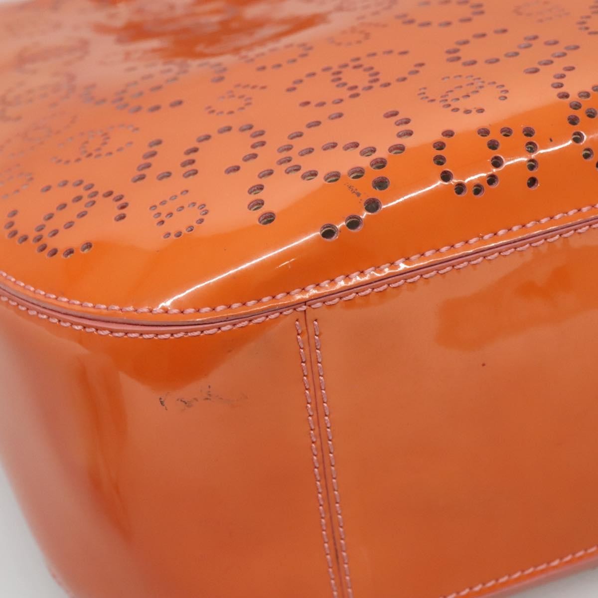 Chanel Cc No.5 Shopping Tote Perforated Patent Orange Patent_Leather Tote Bag Bag (Pre-Owned)