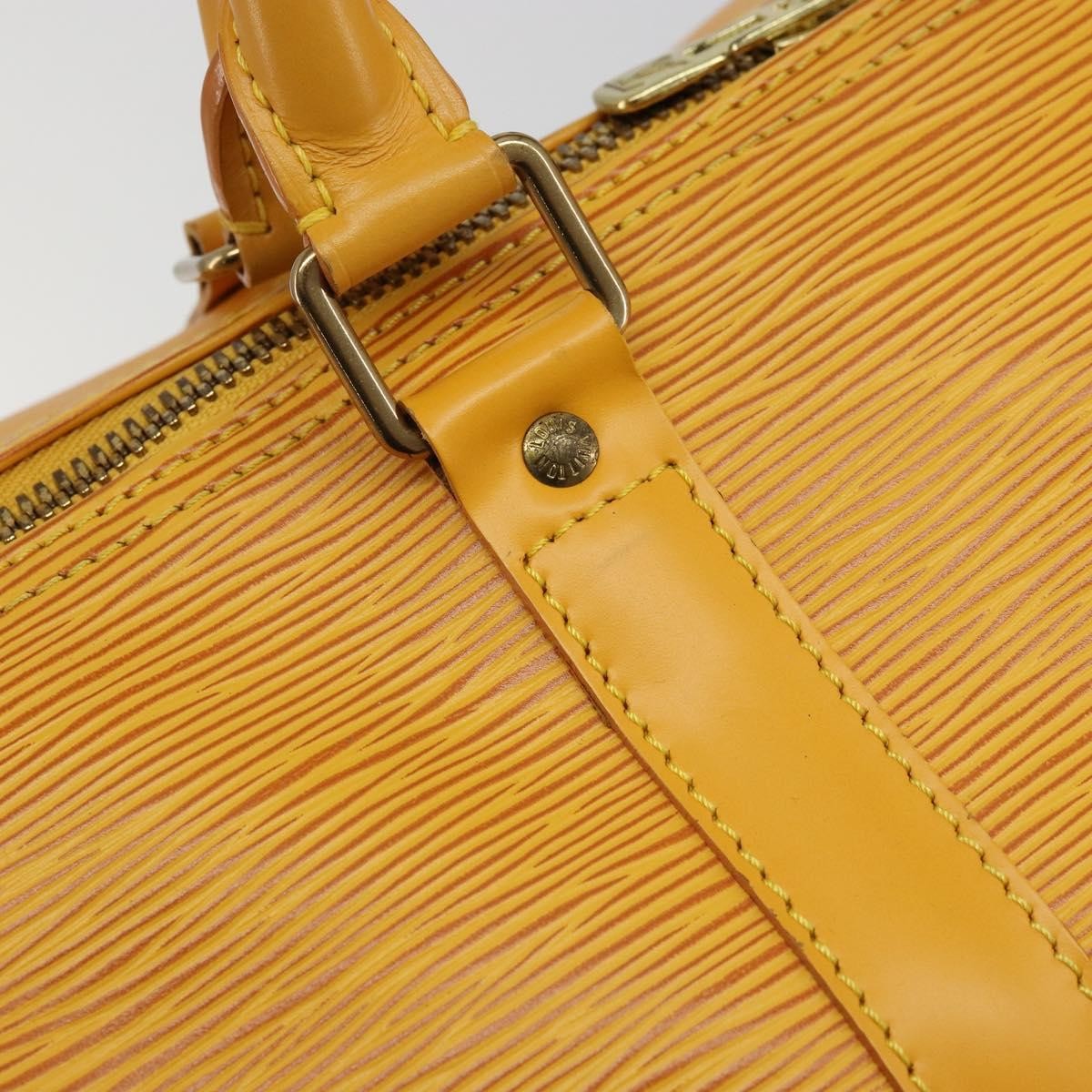 Louis Vuitton Keepall Bag Epi Leather Yellow Leather Travel Bag Bag (Pre-Owned)