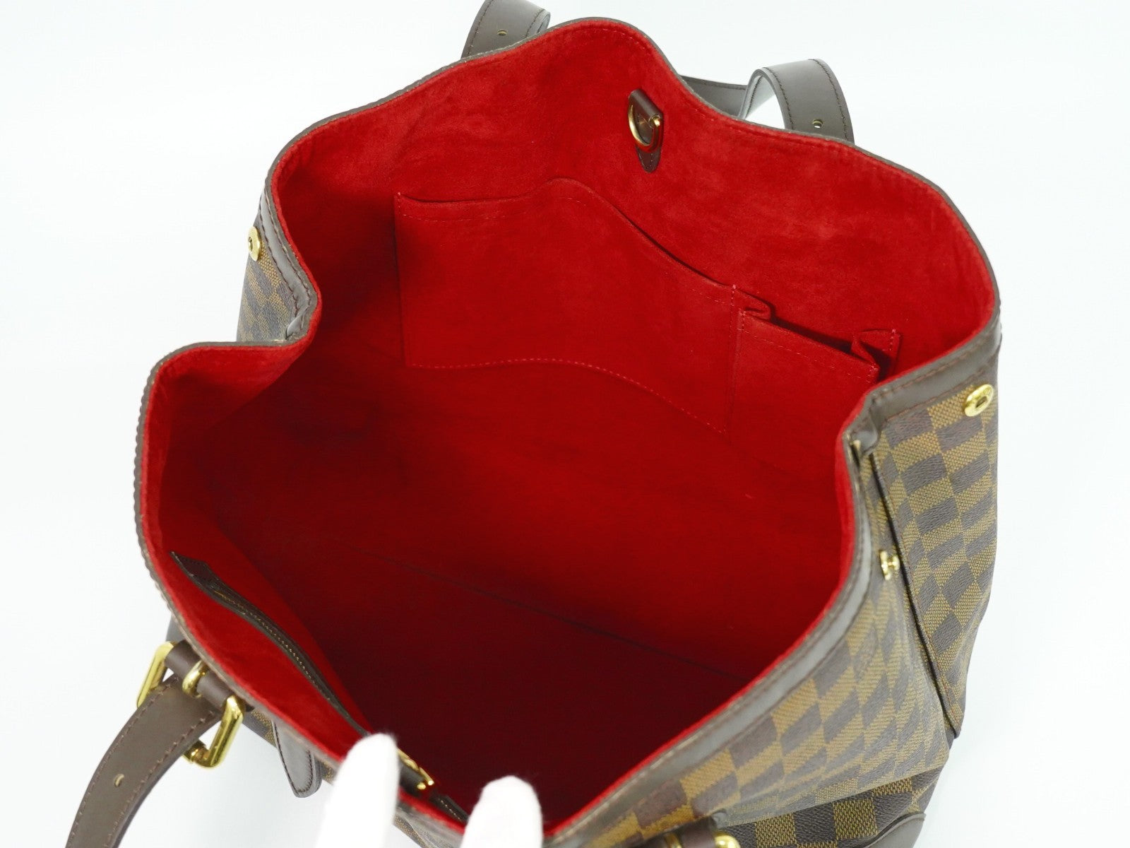 Louis Vuitton Hampstead Handbag Damier Brown Canvas Shoulder Bag Bag (Pre-Owned)