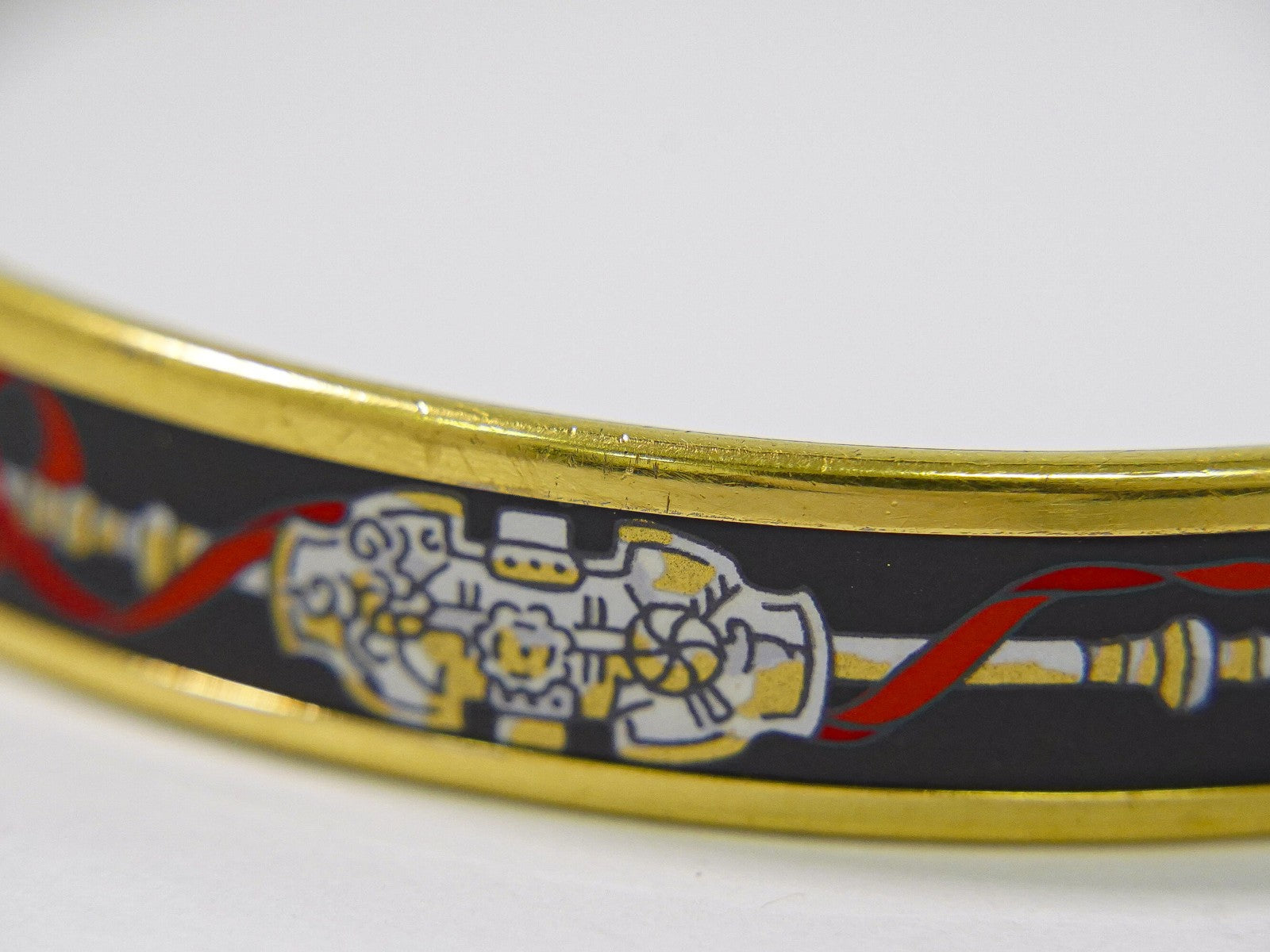 Hermes Enamel Bracelet Metal And Enamel Multicolour Gold_Plated Bracelet Jewelry (Pre-Owned)