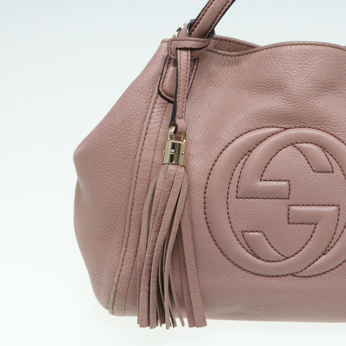 Gucci Soho Convertible Shoulder Bag Leather Pink Leather Tote Bag Bag (Pre-Owned)