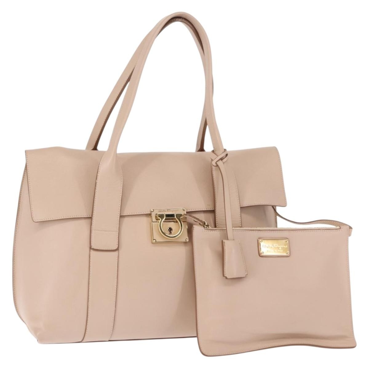 Salvatore Ferragamo Sookie Satchel Leather Pink Leather Bag (Pre-Owned)