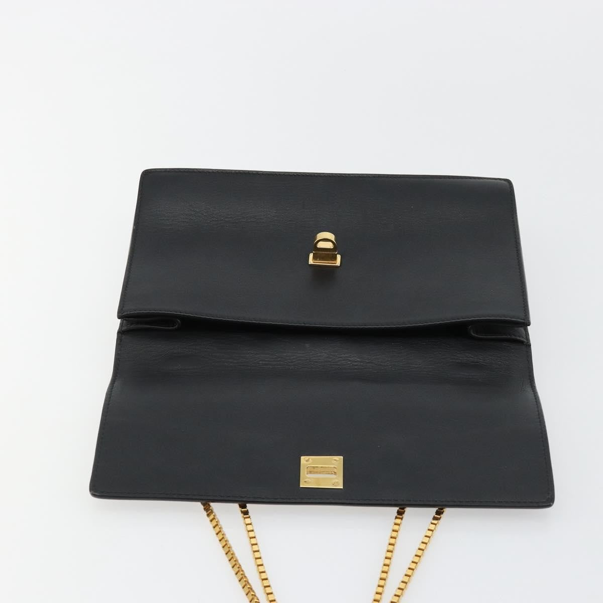 Versace Medusa Flap Chain Bag Leather Black Leather Shoulder Bag Bag (Pre-Owned)