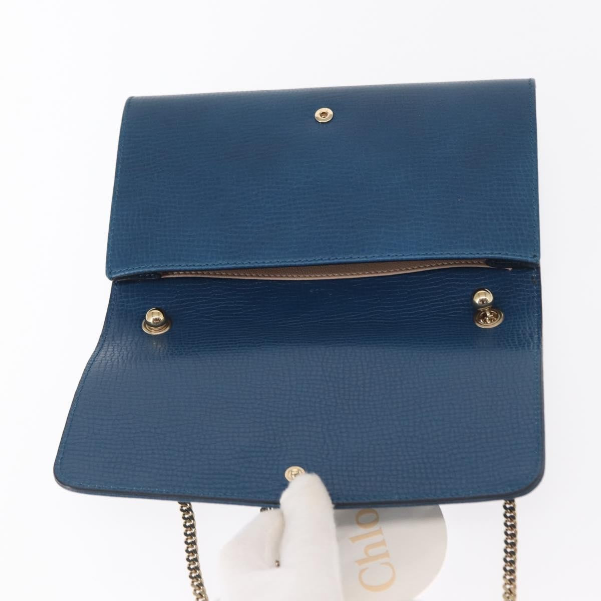 Chloe Vintage Shoulder Bag Leather Blue Leather Shoulder Bag Bag (Pre-Owned)