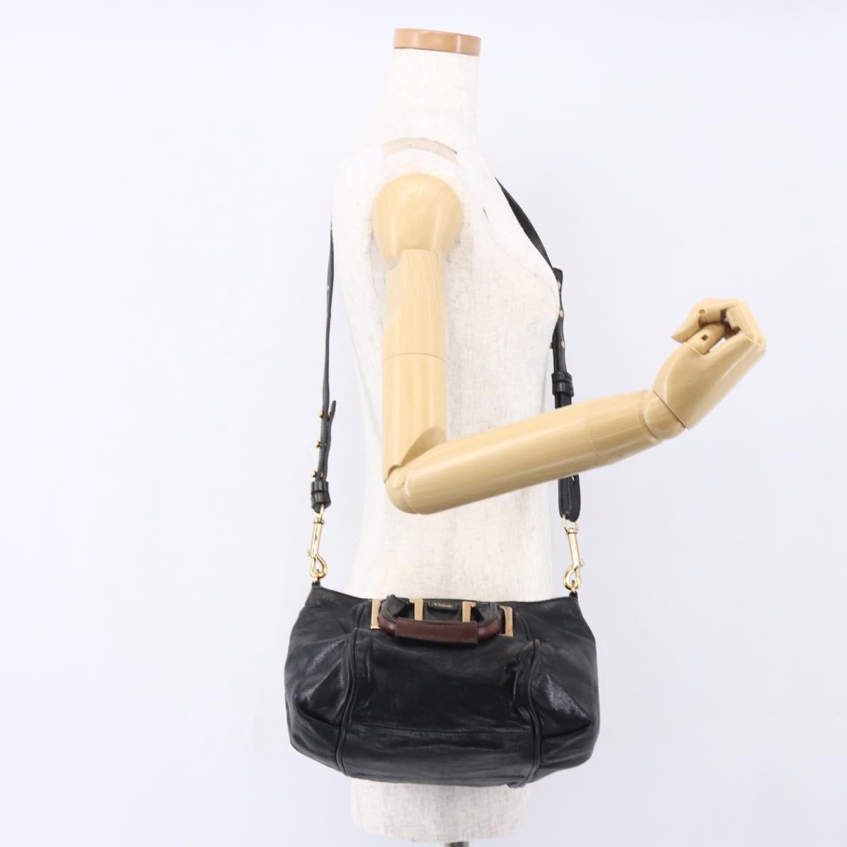 Chloe Ethel Handbag Leather Black Leather Handbag (Pre-Owned)