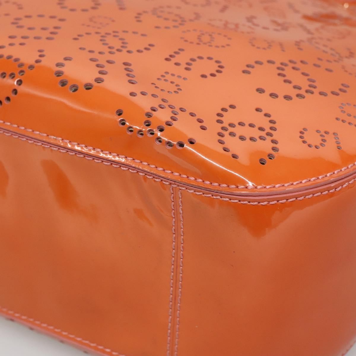 Chanel Cc No.5 Shopping Tote Perforated Patent Orange Patent_Leather Tote Bag Bag (Pre-Owned)