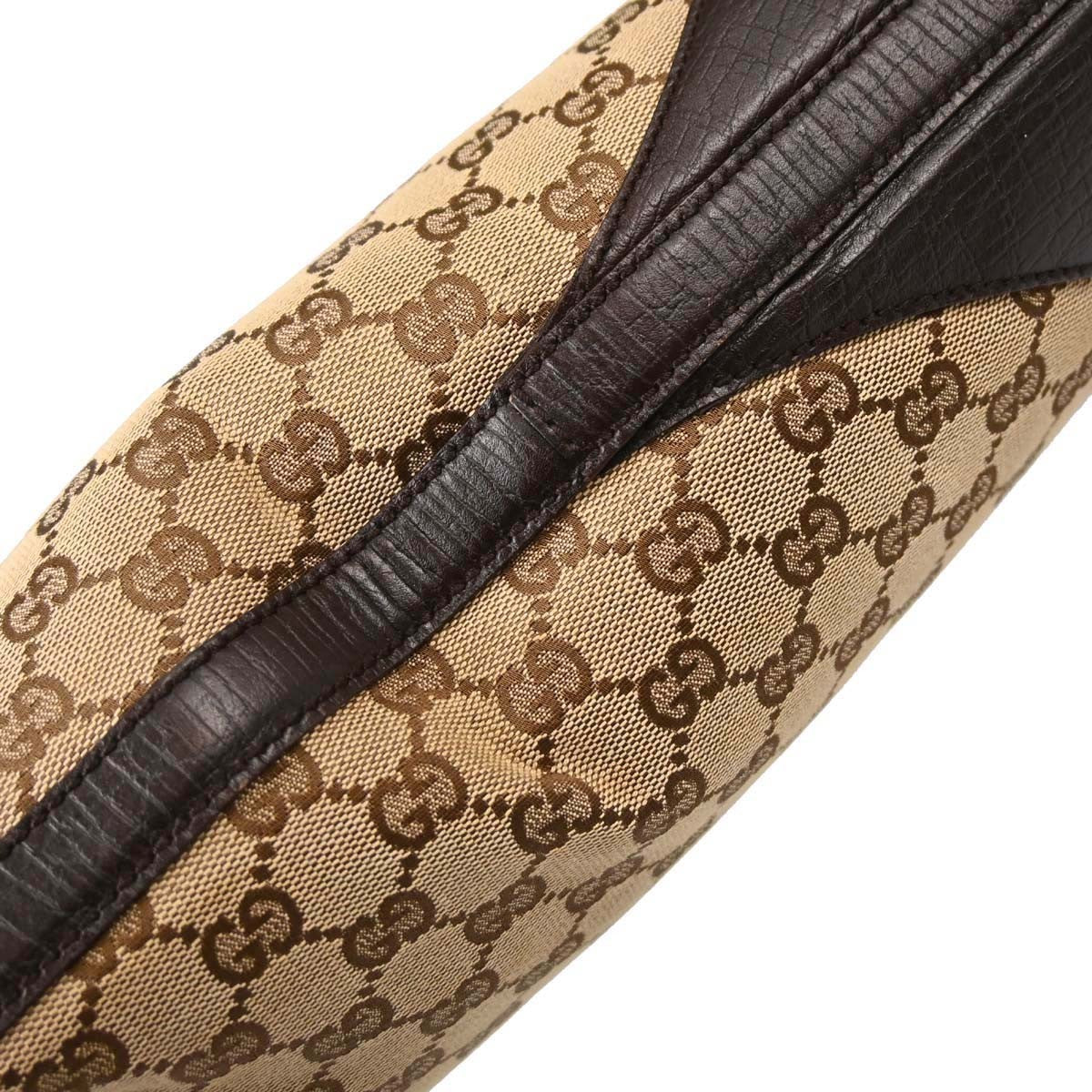 Gucci Vintage Horsebit Shoulder Bag Canvas Brown Canvas Shoulder Bag Bag (Pre-Owned)
