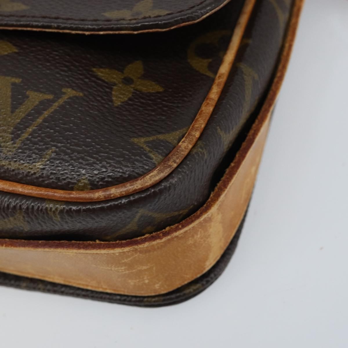 Louis Vuitton Cartouchiere Handbag Monogram Canvas Brown Canvas Shoulder Bag Bag (Pre-Owned)