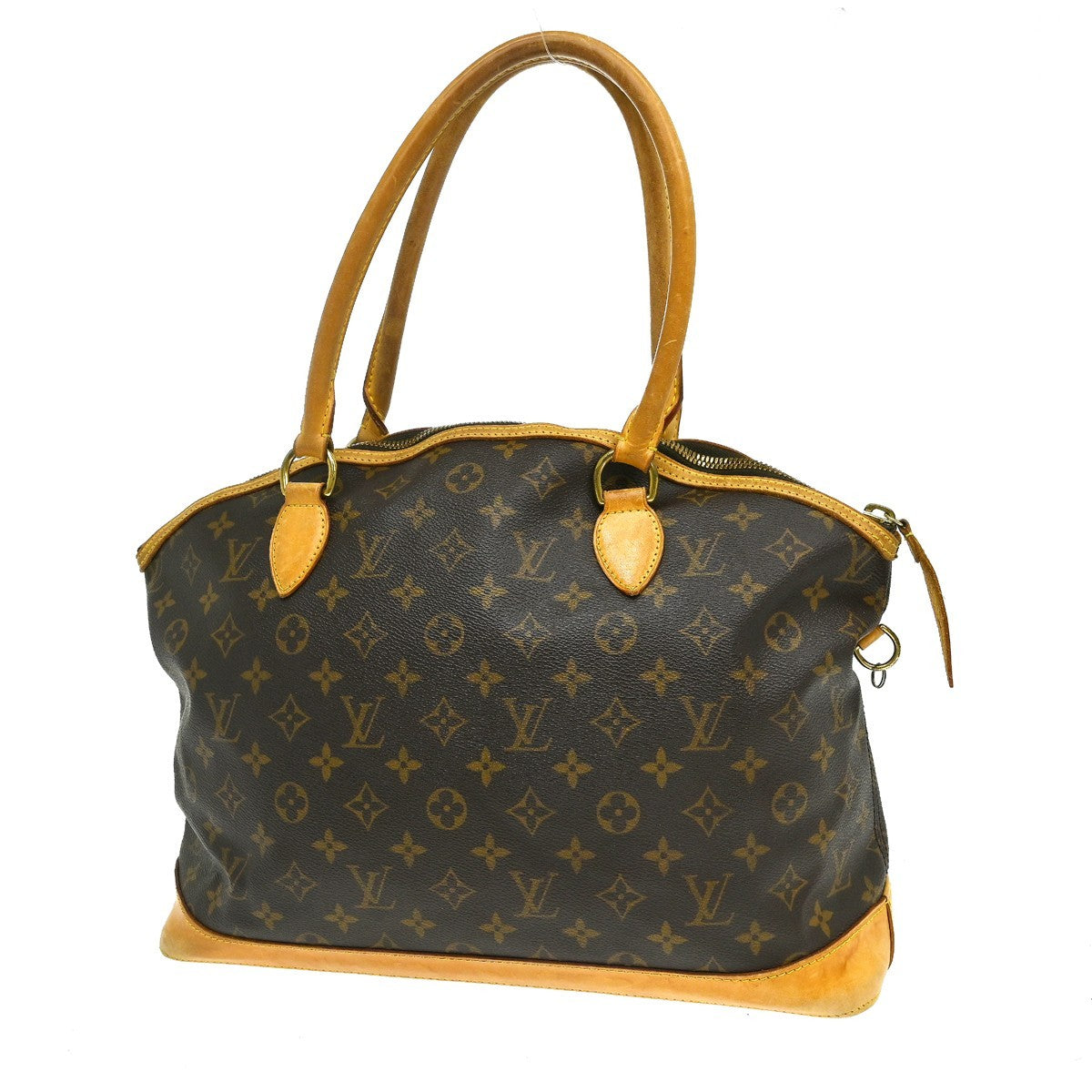 Louis Vuitton Lockit Handbag Monogram Canvas Brown Canvas Shoulder Bag Bag (Pre-Owned)
