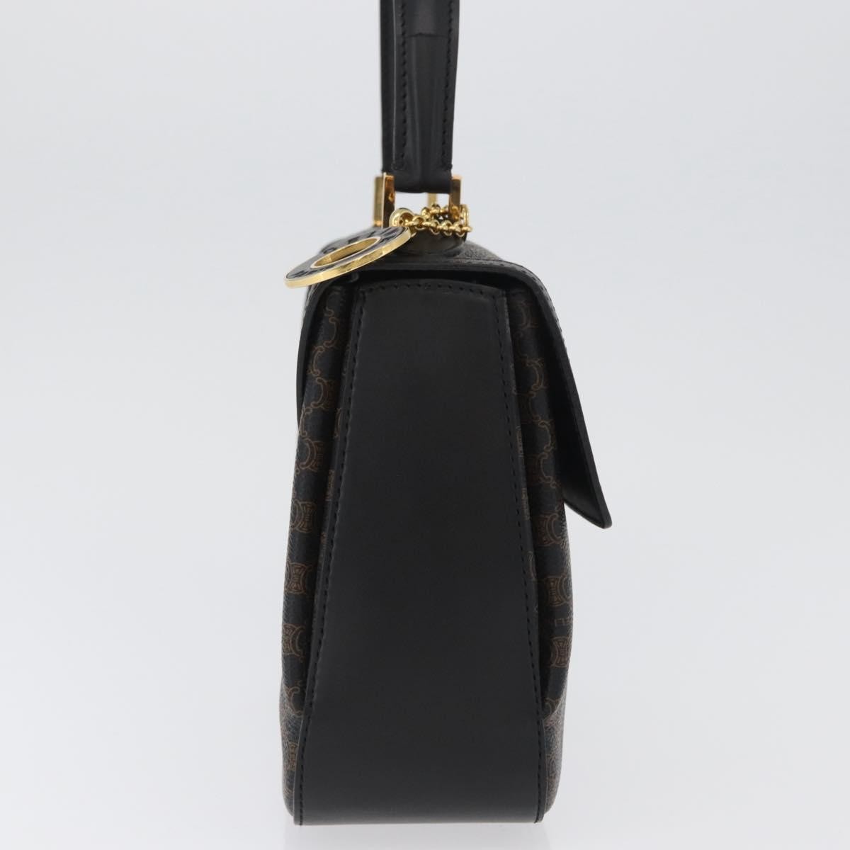 Celine Vintage Convertible Top Handle Bag Macadam Coated Canvas Black Canvas Handbag (Pre-Owned)