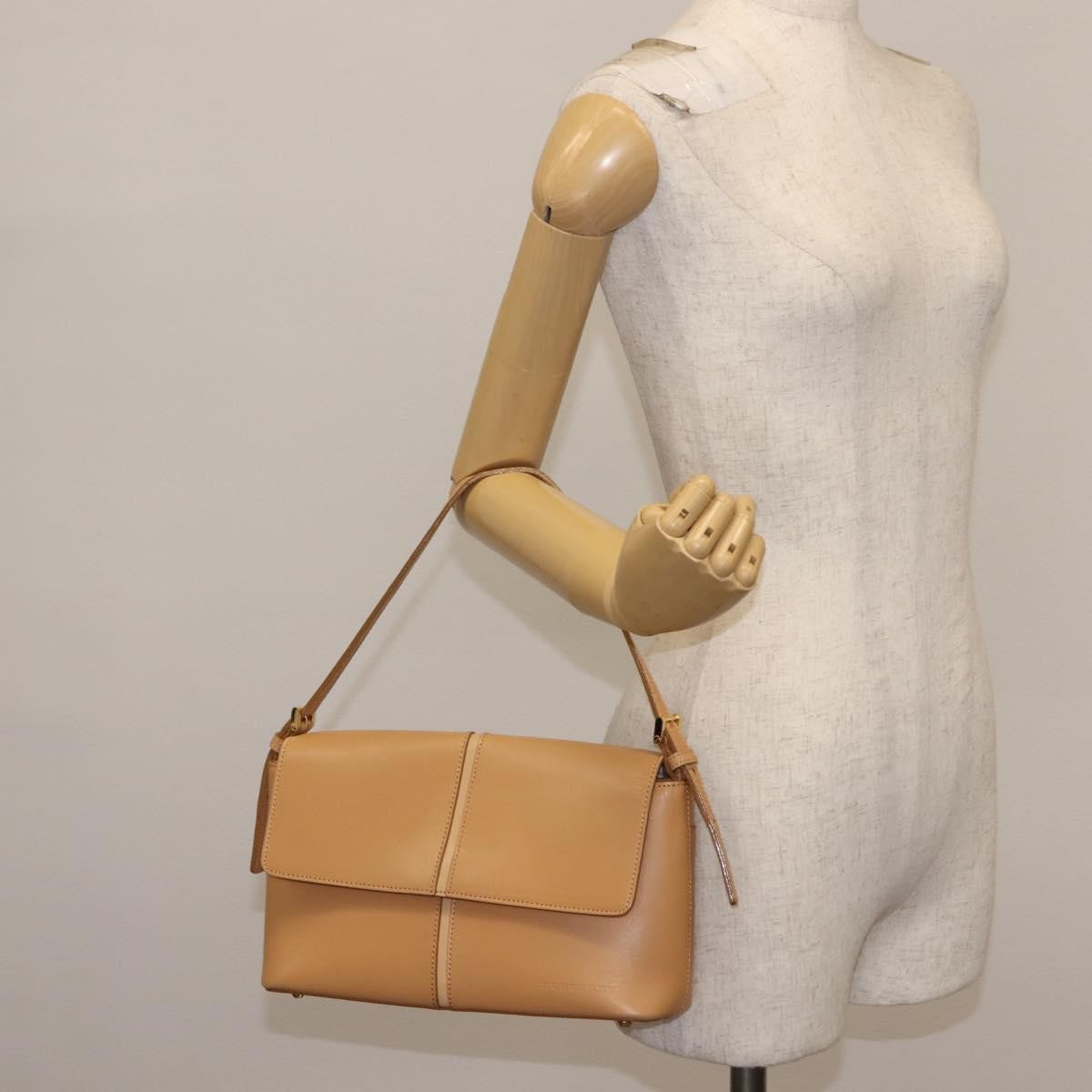 Burberry Shoulder Bag Leather Beige Leather Shoulder Bag Bag (Pre-Owned)