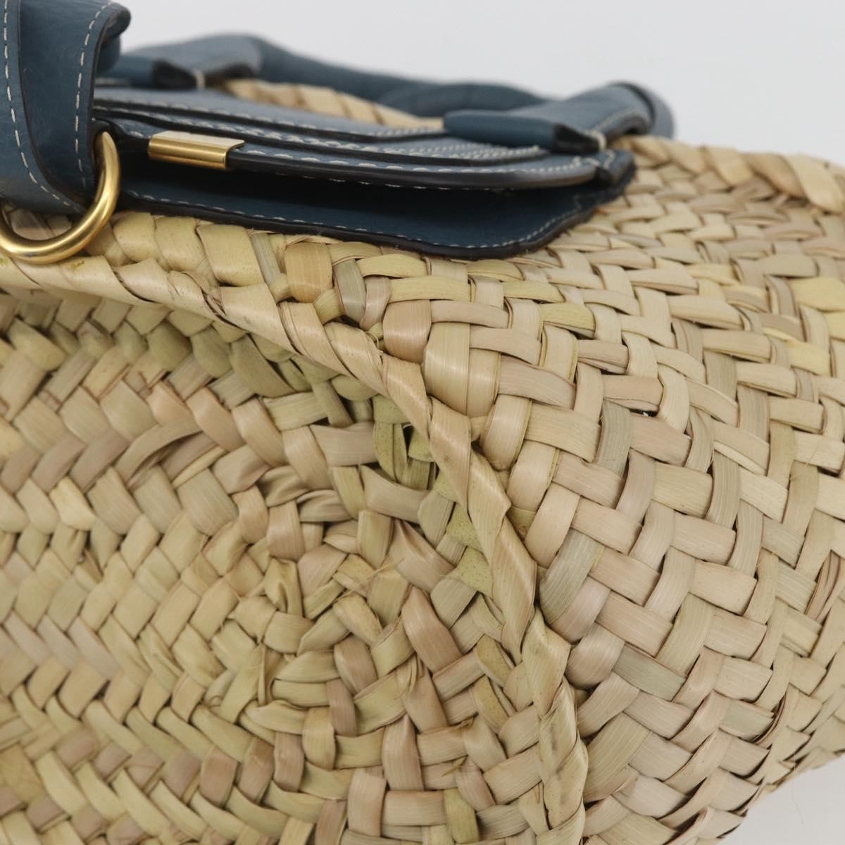 Chloe Marcie Basket Bag Raffia Beige Wicker Tote Bag Bag (Pre-Owned)