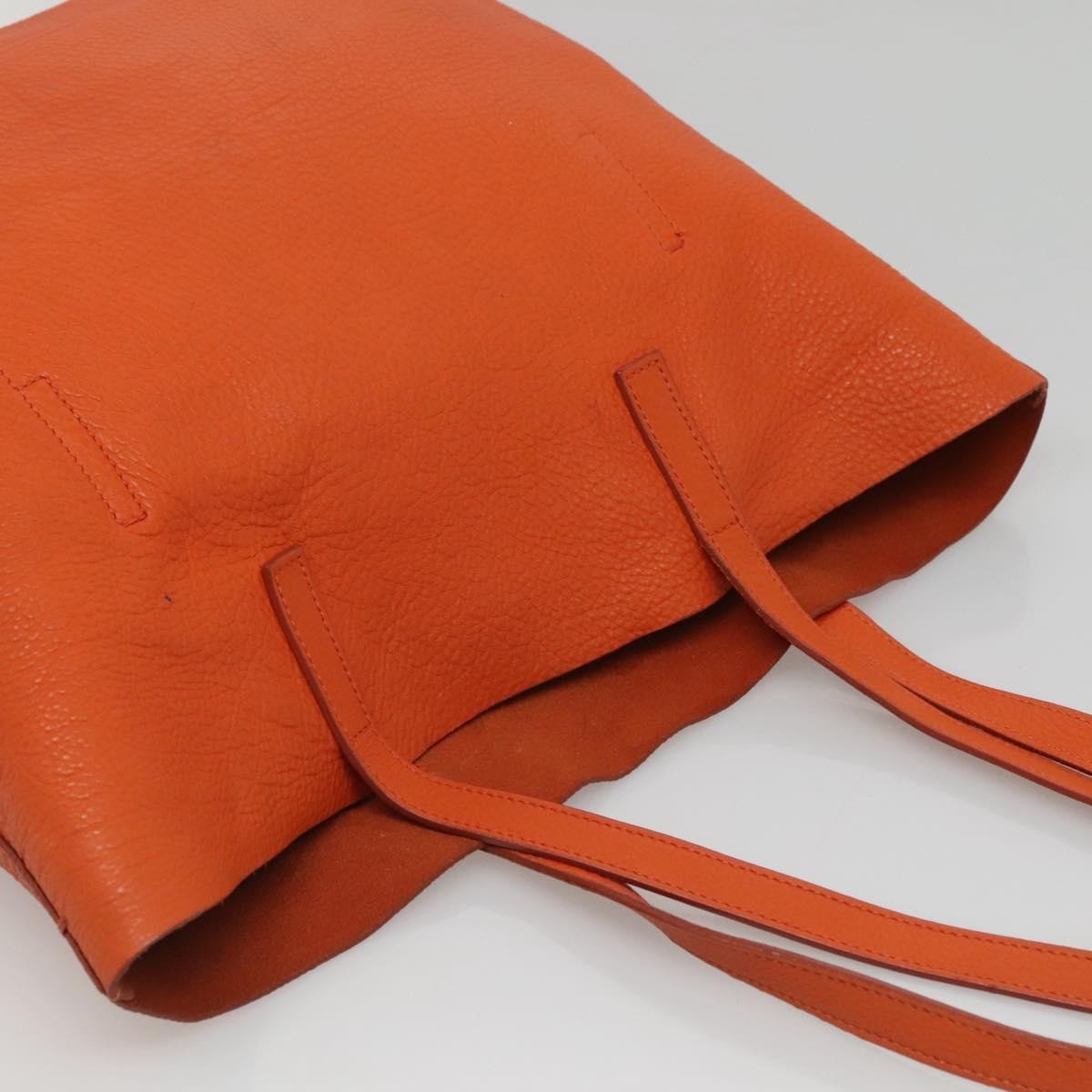 Prada Vintage Tote Leather Orange Leather Tote Bag Bag (Pre-Owned)