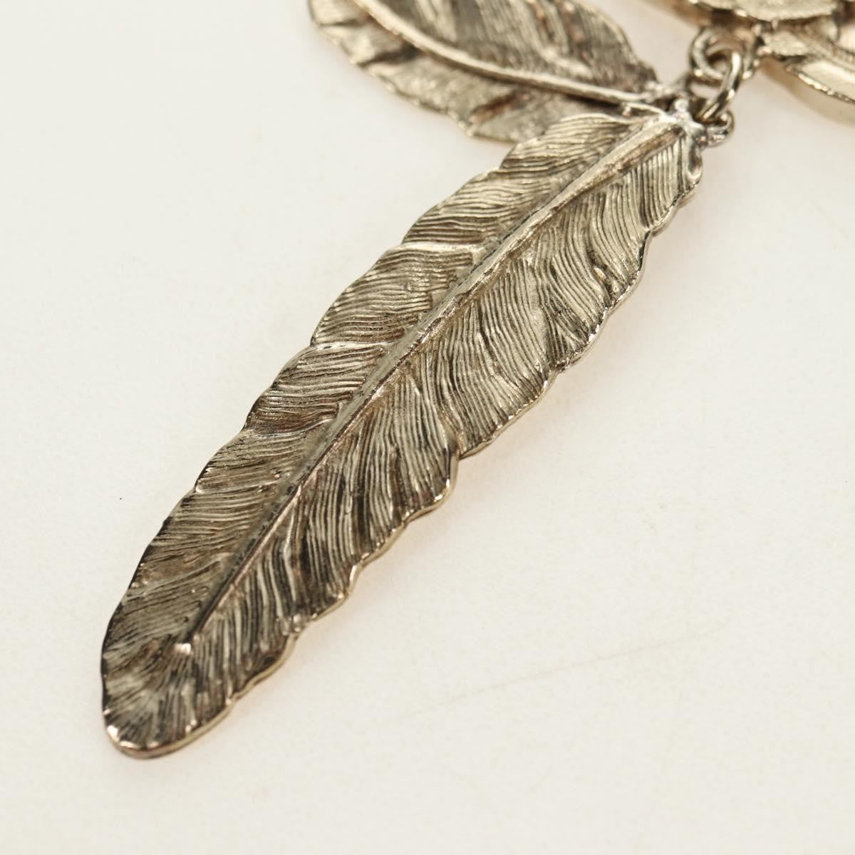 Chanel Feather Cc Pendant Necklace Metal Gold Metal Necklace Jewelry (Pre-Owned)