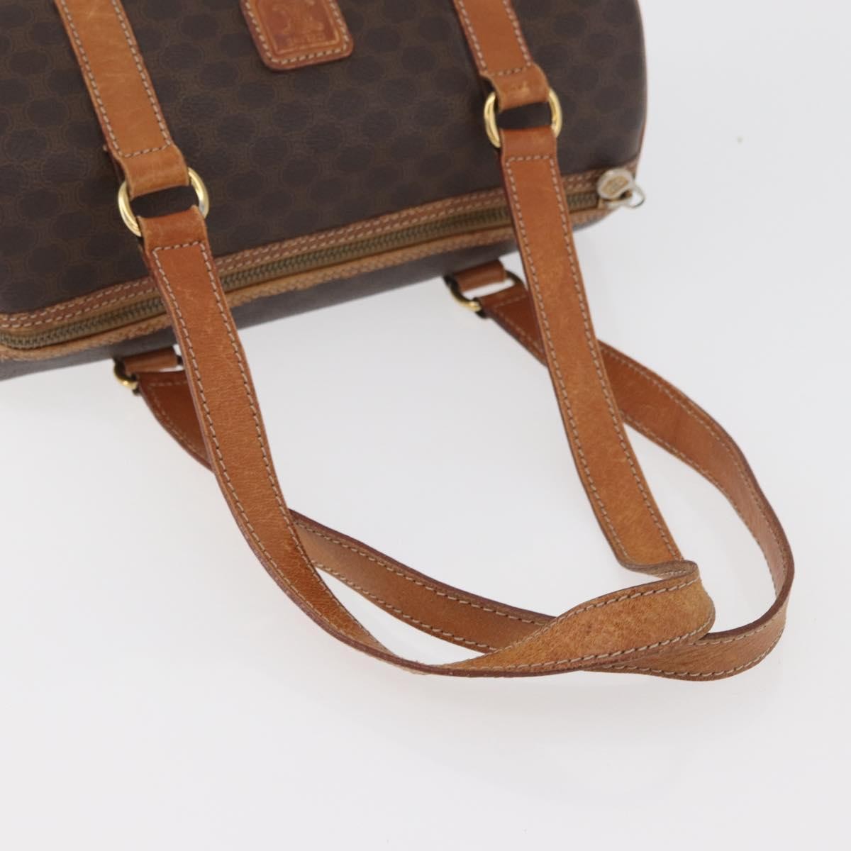 Celine Vintage Macadam Shoulder Bag Canvas And Leather Brown Canvas Shoulder Bag Bag (Pre-Owned)
