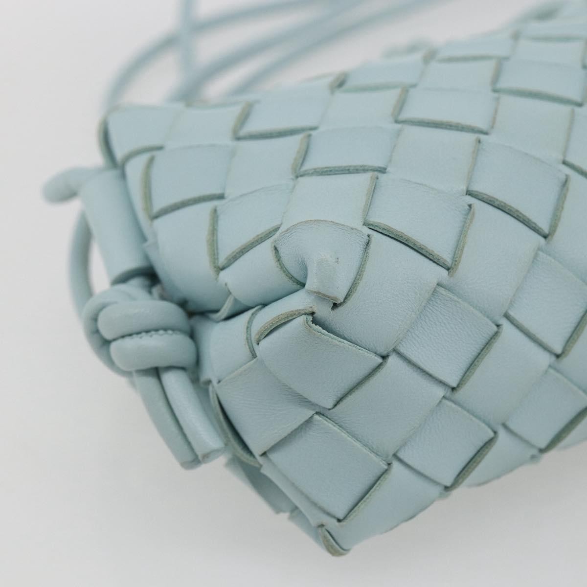 Bottega Veneta Loop Crossbody Bag Intrecciato Nappa Blue Leather Shoulder Bag Bag (Pre-Owned)