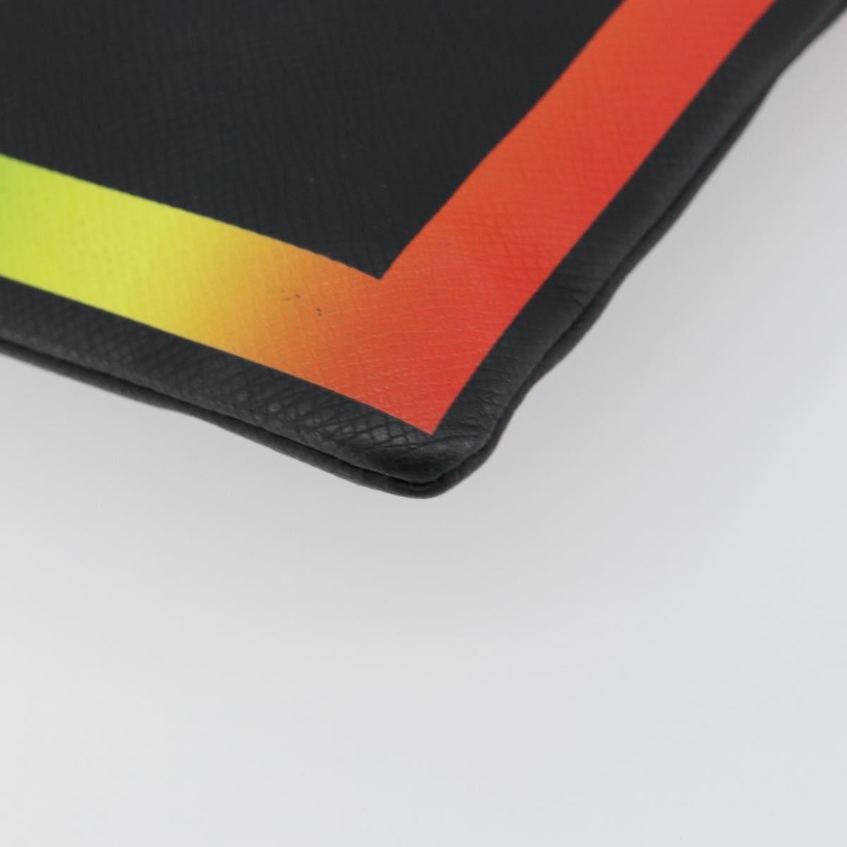Louis Vuitton Pochette A4 Rainbow Taiga Leather Black Leather Clutche & Pouche Bag (Pre-Owned)