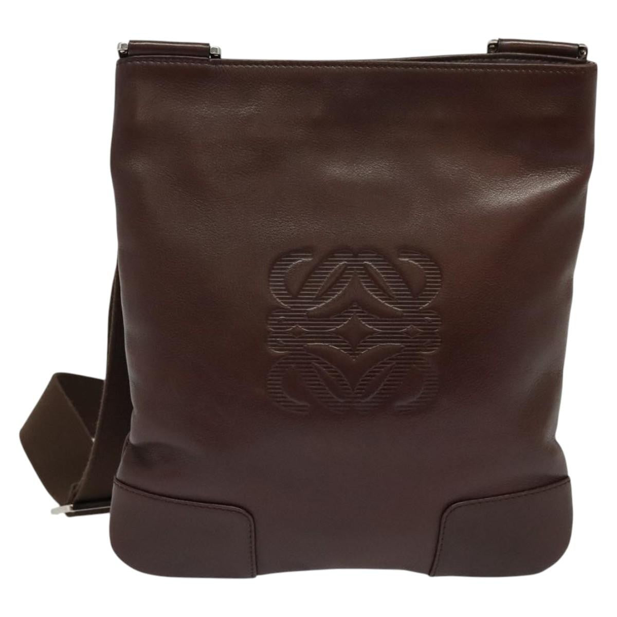 Loewe Anagram Shoulder Bag Leather Brown Leather Shoulder Bag Bag (Pre-Owned)