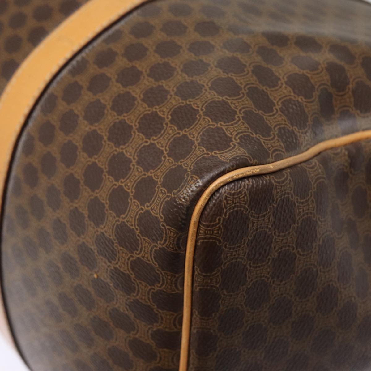 Celine Vintage Duffle Bag Macadam Coated Canvas Brown Canvas Travel Bag Bag (Pre-Owned)