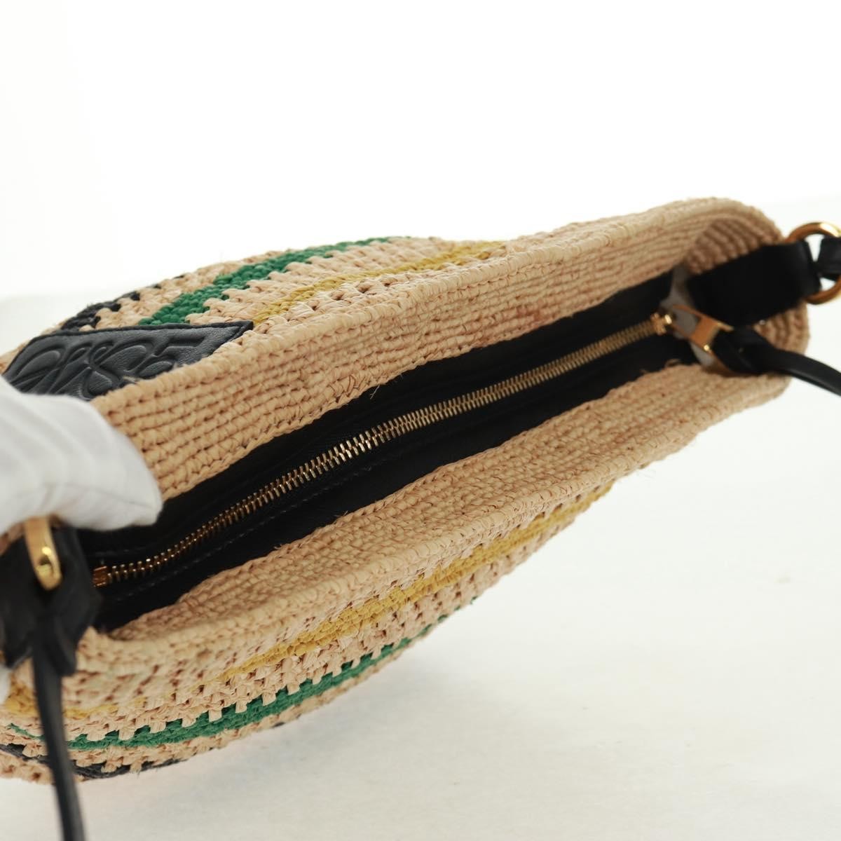 Loewe Pochette Woven Raffia Beige Wicker Clutche & Pouche Bag (Pre-Owned)