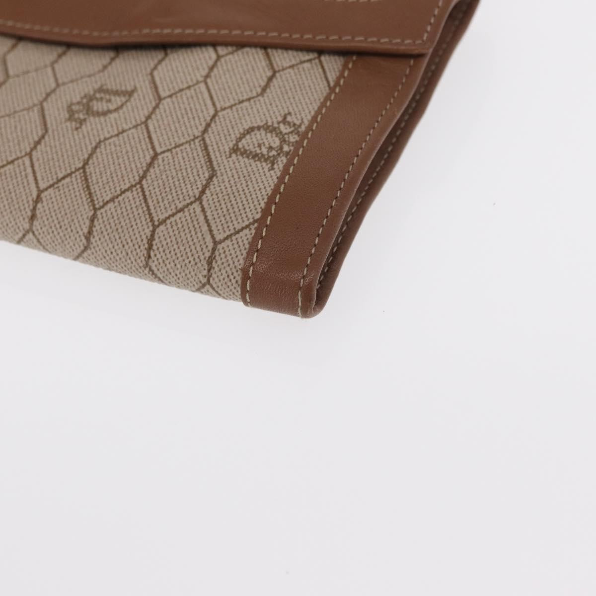 Christian Dior Vintage Honeycomb Flap Wallet Coated Canvas Beige Canvas Wallets Accessory (Pre-Owned)