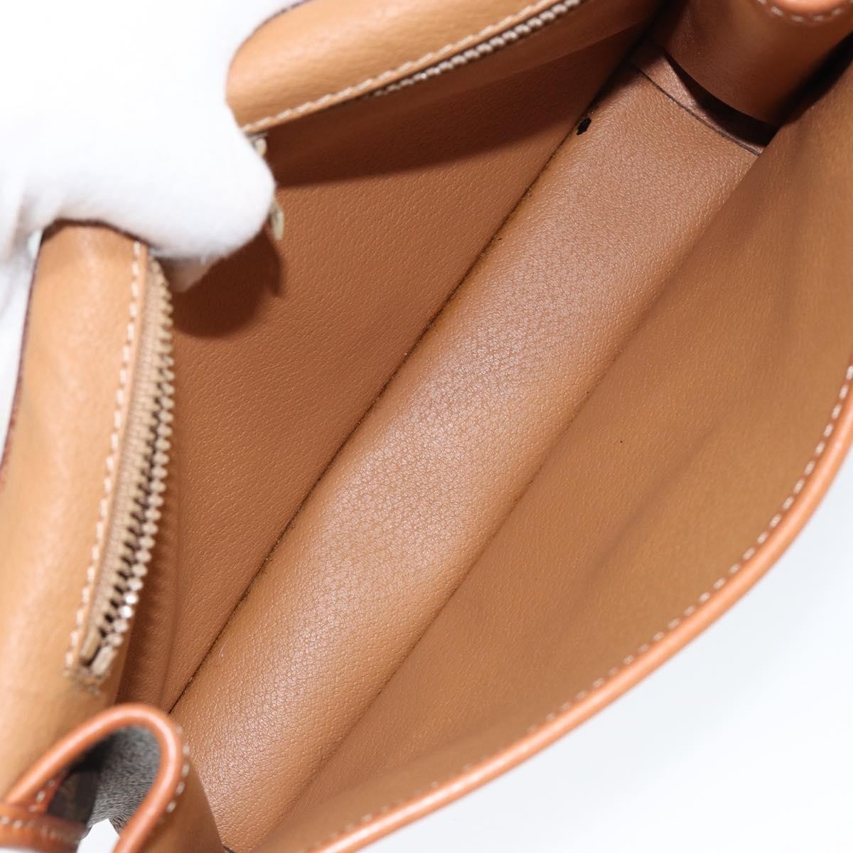 Celine Vintage Macadam Circle Logo Shoulder Bag Canvas And Leather Brown Canvas Shoulder Bag Bag (Pre-Owned)