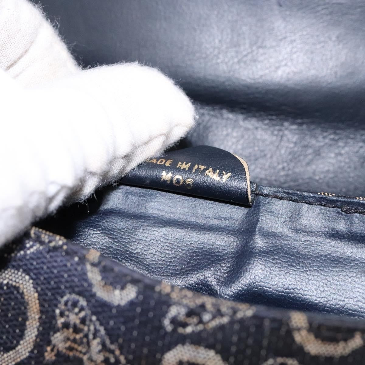 Celine C Sulky Shoulder Bag Canvas And Leather Navy Canvas Shoulder Bag Bag (Pre-Owned)