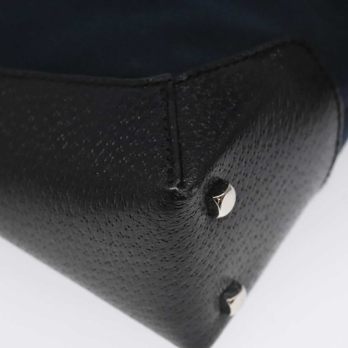 Salvatore Ferragamo Vintage Shoulder Bag Canvas Navy Canvas Shoulder Bag Bag (Pre-Owned)