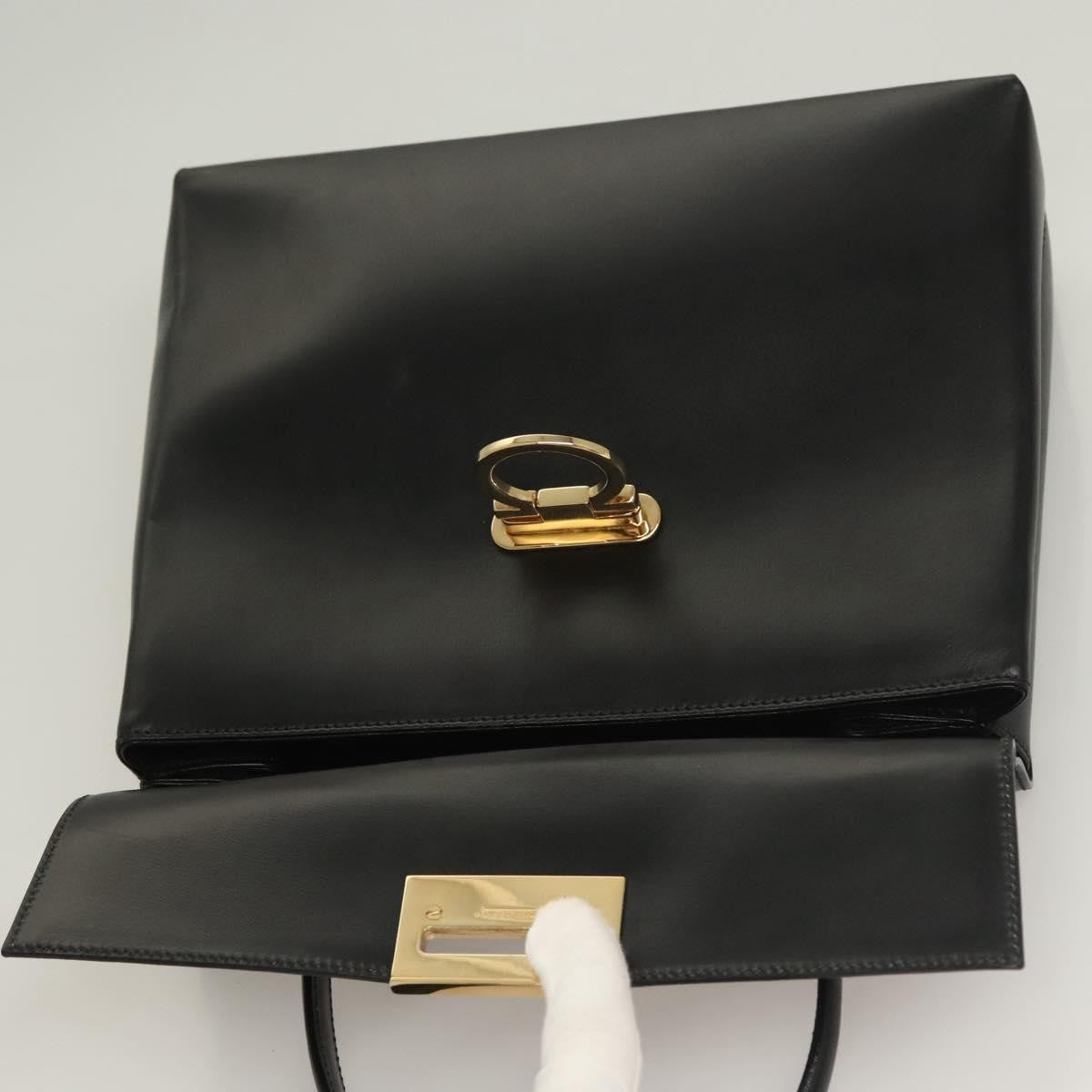 Salvatore Ferragamo Convertible Vara Bow Tote Leather Black Leather Bag (Pre-Owned)