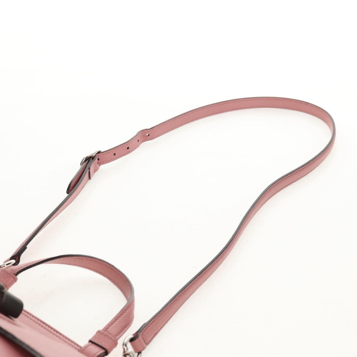 Gucci Bamboo Daily Top Handle Bag Leather Pink Leather Handbag (Pre-Owned)
