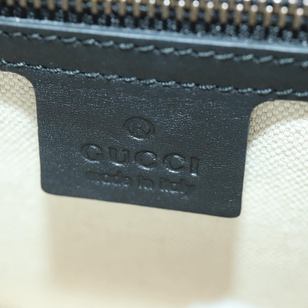 Gucci Web Peony Chain Shoulder Bag Embellished Leather Black Leather Shoulder Bag Bag (Pre-Owned)