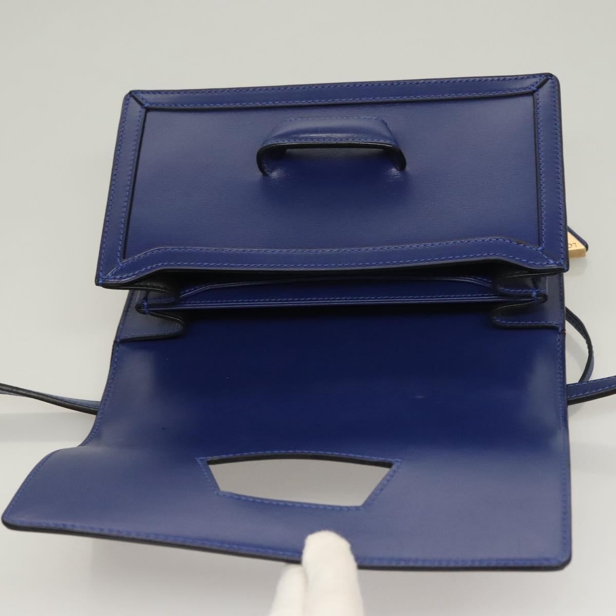 Loewe Barcelona Shoulder Bag Leather Blue Leather Shoulder Bag Bag (Pre-Owned)