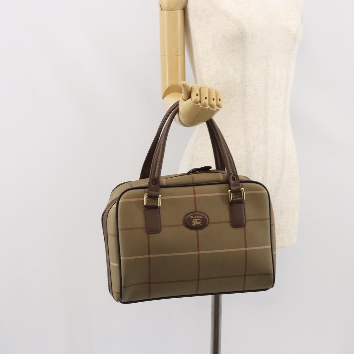 Burberry Nova Check Handbag Nova Check Canvas Brown Canvas Handbag (Pre-Owned)