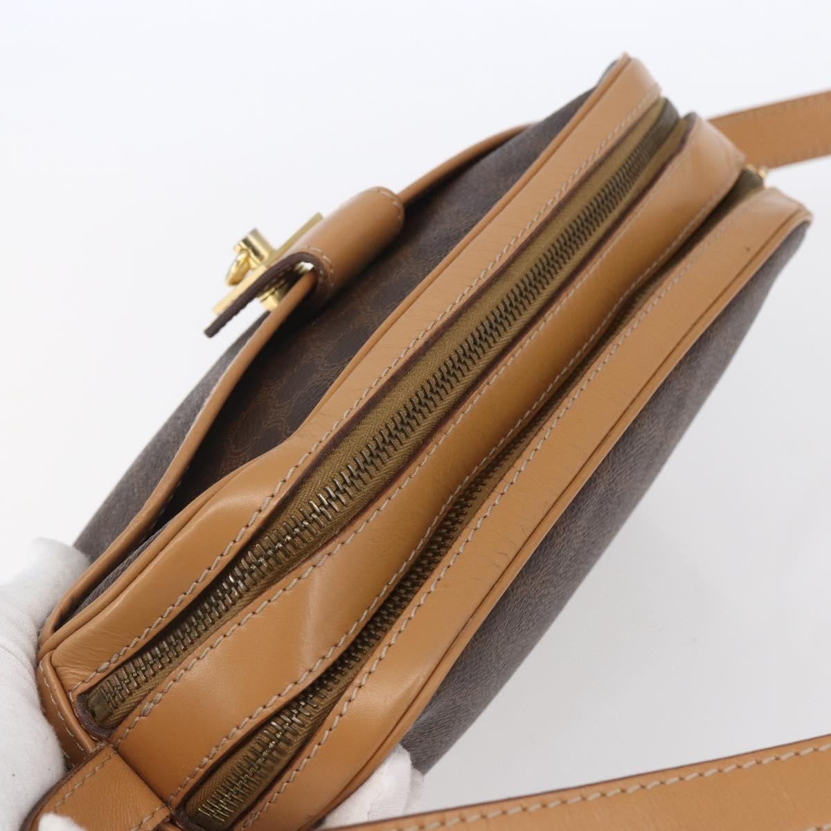 Celine Macadam Shoulder Bag Pvc Leather Brown Pvc Shoulder Bag Bag (Pre-Owned)