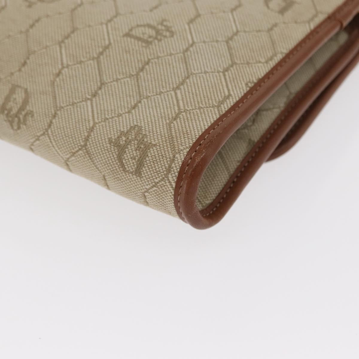 Christian Dior Vintage Honeycomb Chain Canvas Beige Canvas Shoulder Bag Bag (Pre-Owned)