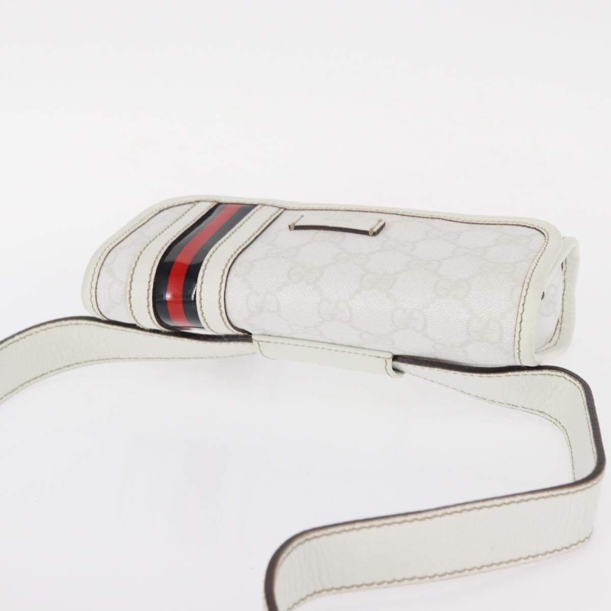 Gucci Sherry Line Waist Bag Gg Canvas White Canvas Shoulder Bag Bag (Pre-Owned)