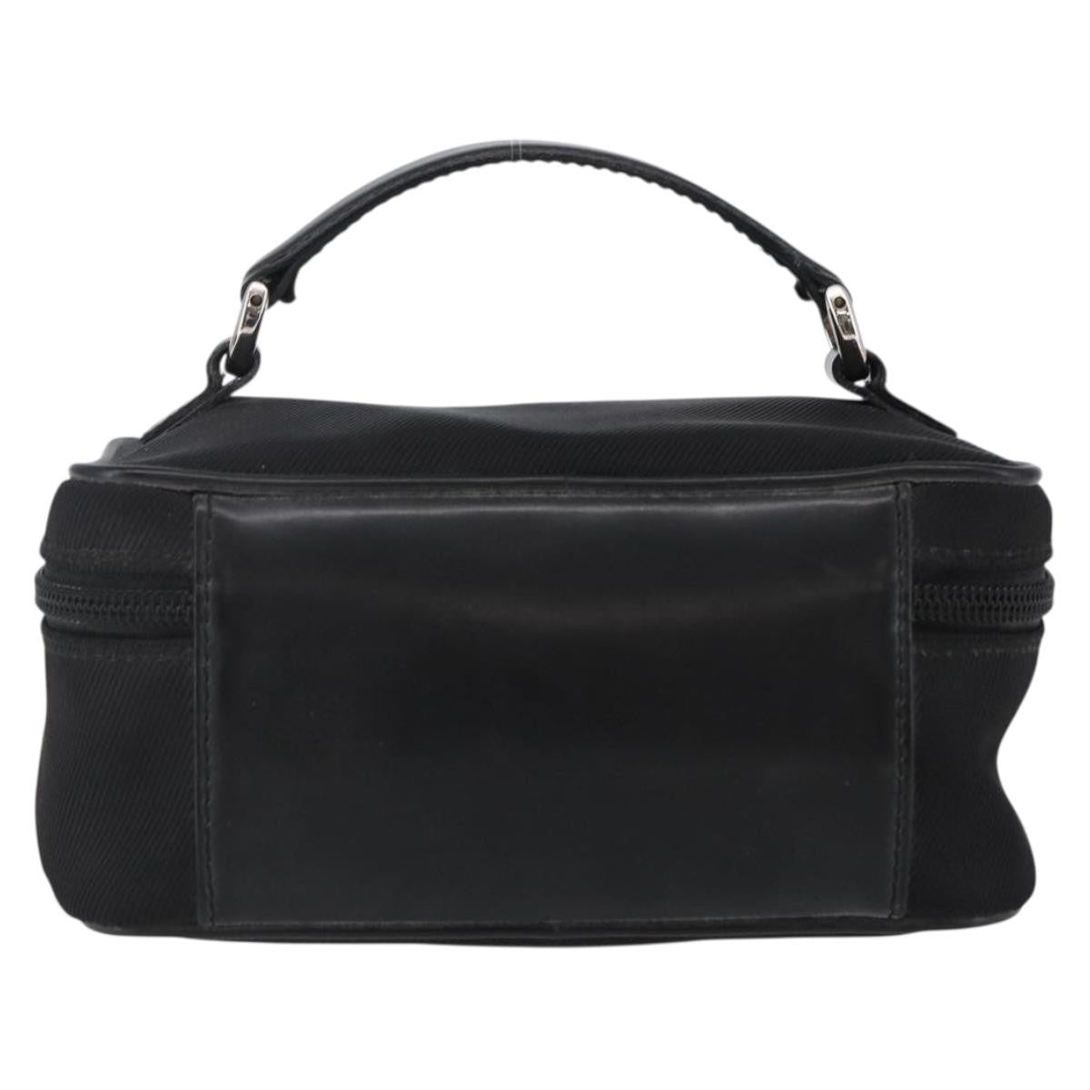 Gucci Vintage Bamboo Vanity Case Nylon Black Nylon Handbag (Pre-Owned)