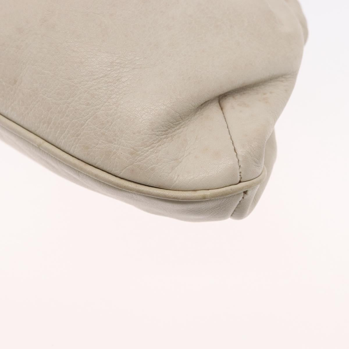 Celine Vintage Shoulder Bag Leather White Leather Shoulder Bag Bag (Pre-Owned)