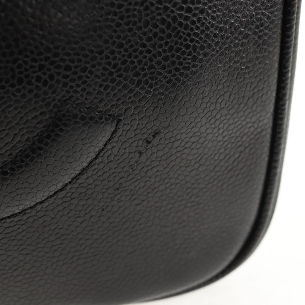 Chanel Vintage Timeless Zip Around Vanity Case Caviar Black Leather Clutche & Pouche Bag (Pre-Owned)